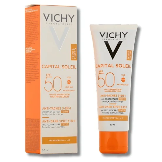 Vichy CAPITAL SOLEIL Soin anti-taches teinté 3-en-1 SPF50+, 50ml po...
