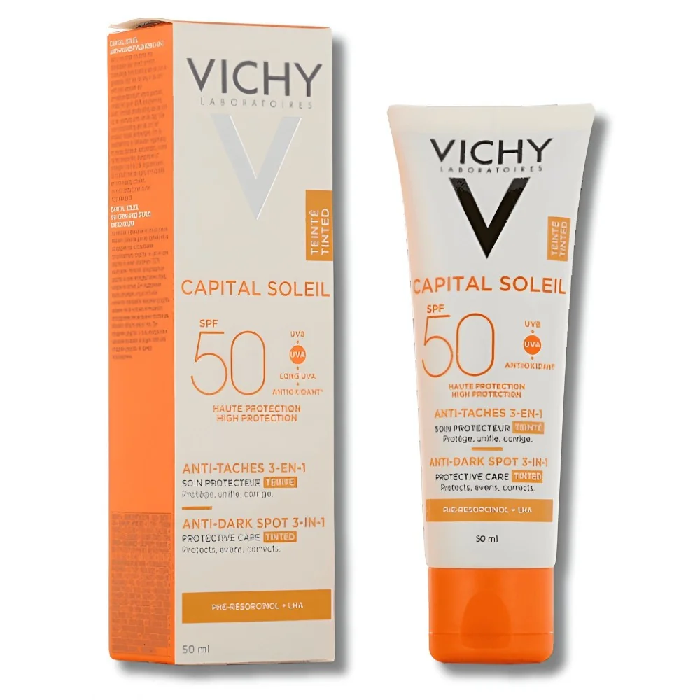 Vichy CAPITAL SOLEIL Soin anti-taches teinté 3-en-1 SPF50+, 50ml po...