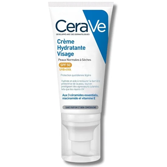 CERAVE - CREME HYDRATANTE VISAGE SPF50 52ML pour Beauté