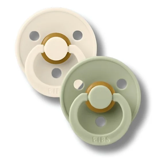 BIBS - LOT DE 2 SUCETTES PACIFIER IVORY SAGE 3EME AGE pour Maman et...