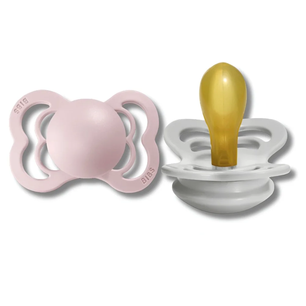 BIBS - LOT DE 2 SUCETTES SUPREME LATEX 1ERE AGE pour Maman et bébé
