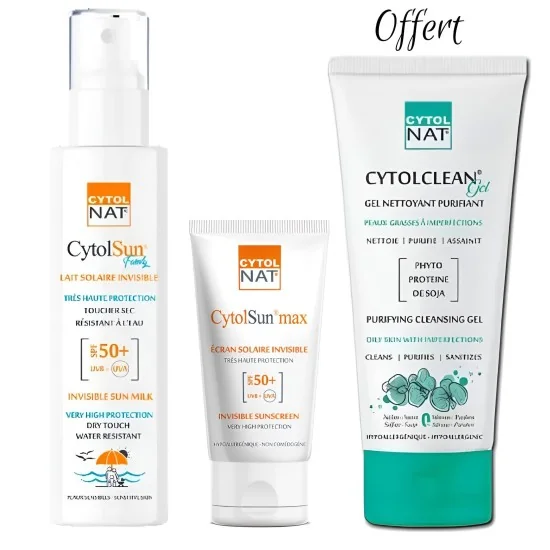 CYTOLNAT - PACK SPRAY SOLAIRE SPF50+ + ECRAN SOLAIRE INVISIBLE SPF5...