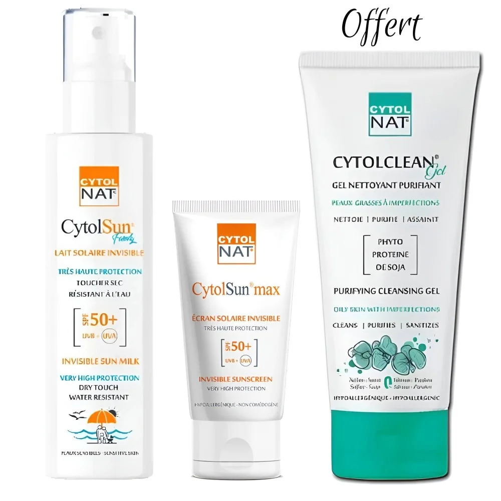 CYTOLNAT - PACK SPRAY SOLAIRE SPF50+ + ECRAN SOLAIRE INVISIBLE SPF5...