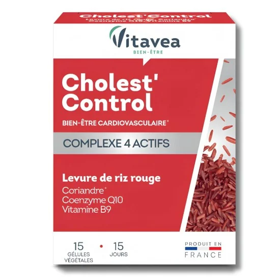 VITAVEA - CHOLEST CONTROL LEVURE DE RIZ ROUGE 15 GELULES pour Compl...
