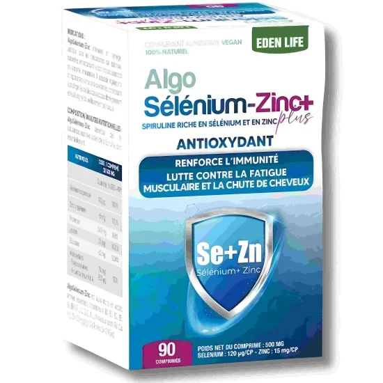 EDEN LIFE - ALGO SELENIUM-ZINC PLUS 90 COMPRIMES pour Compléments A...