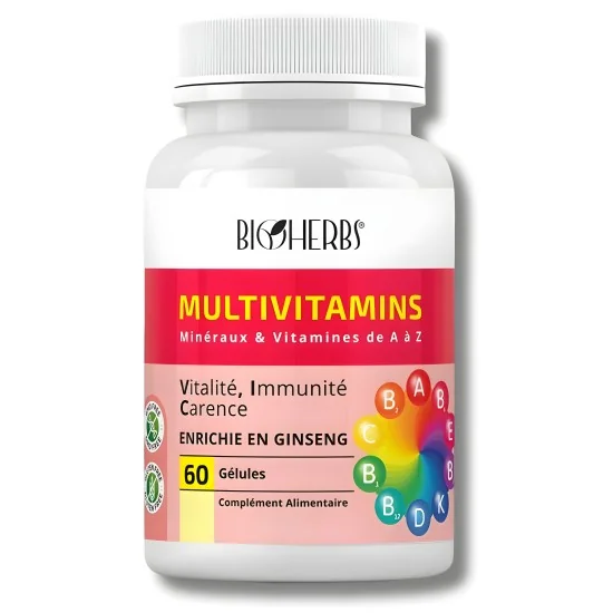 BIOHERBS - MULTIVITAMINS 60 GELULES pour Compléments Alimentaires