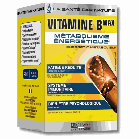 ERIC FAVRE - VITAMINES B MAX MÉTABOLISME ÉNERGÉTIQUE 30 CAPSULES po...