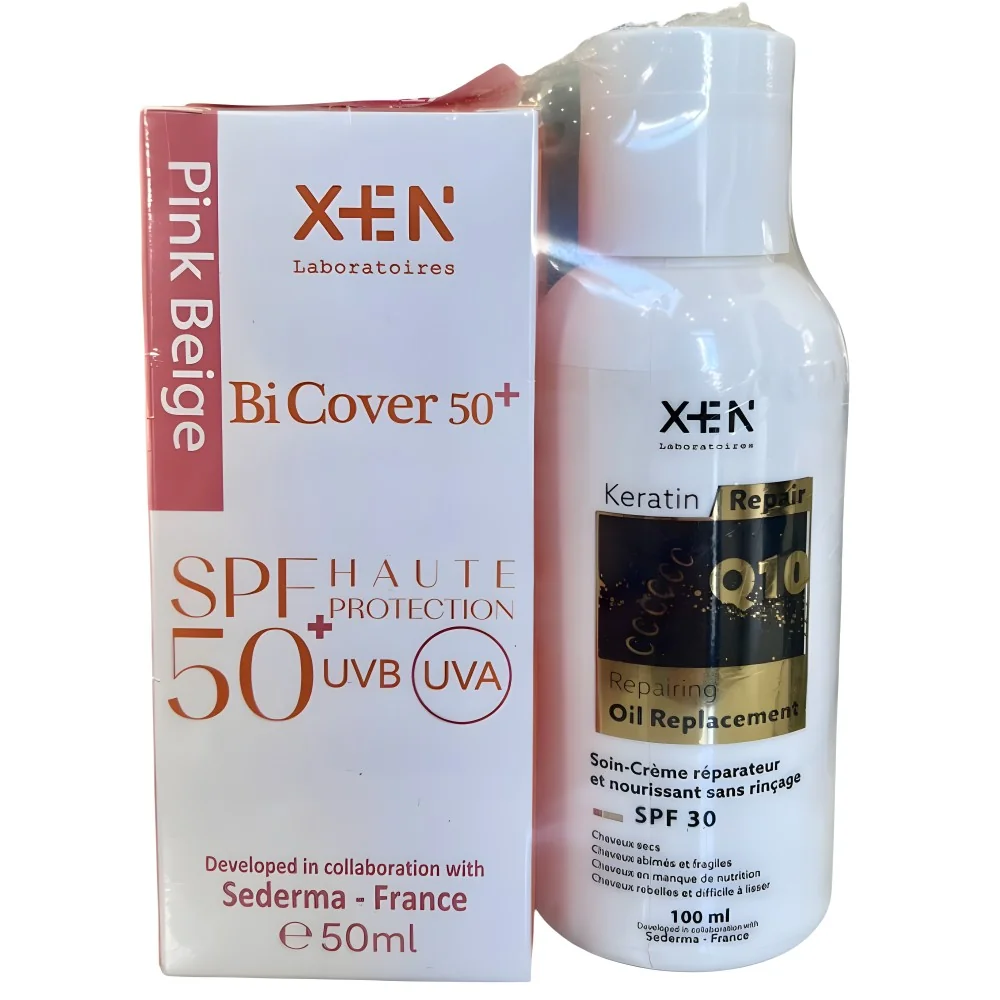 XEN BiCover Ecran BEIGE ROSE SPF 50 + lotion cheveux SPF 30 OFFERTE...