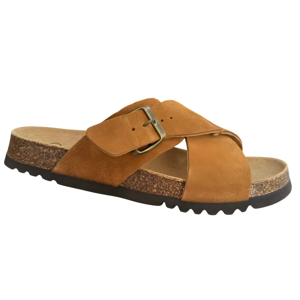 SCHOLL - CLAQUETTES ORTHOPEDIQUES CAMEL POUR HOMME pour sabots et c...