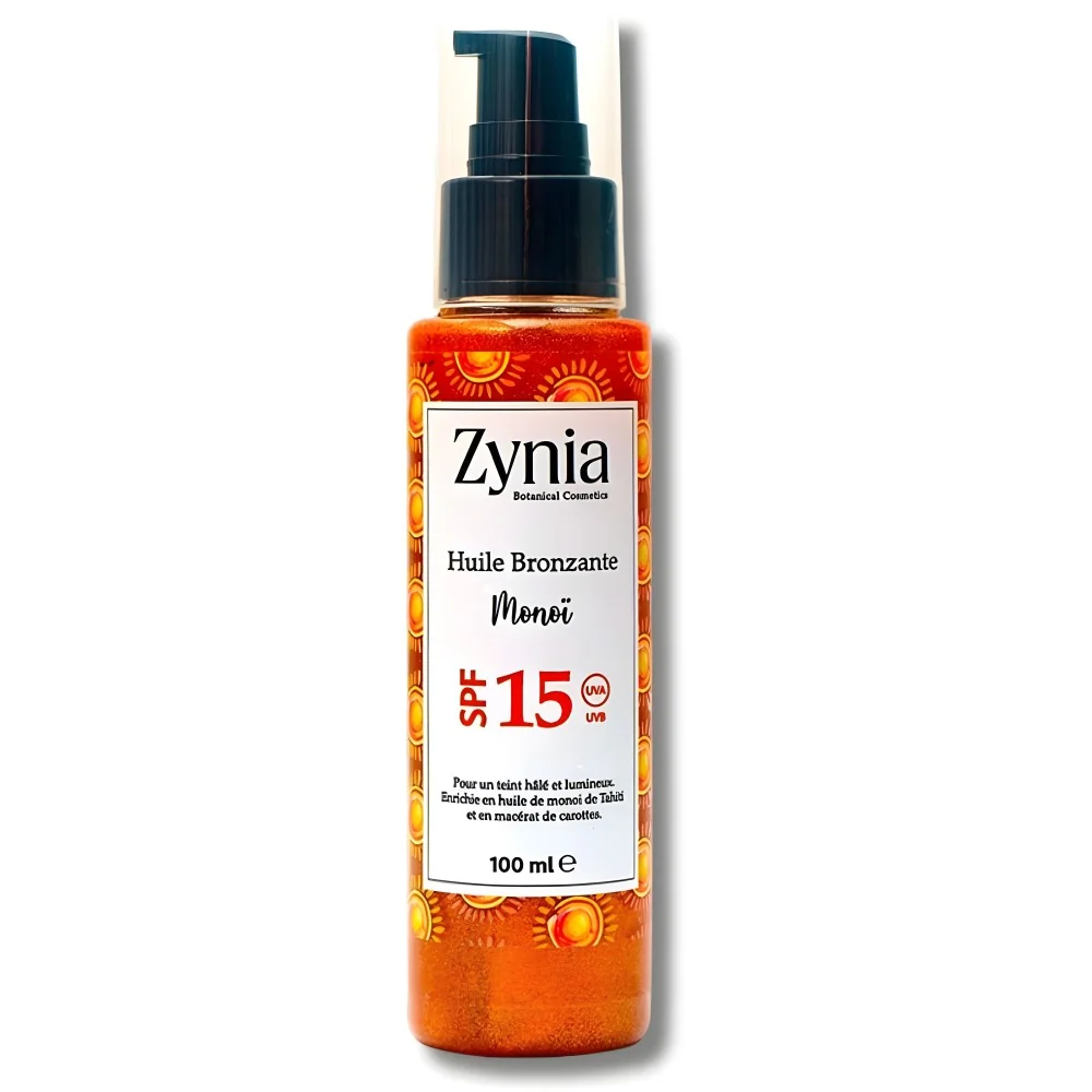 ZYNIA - HUILE BRONZANTE MONOI SPF15 pour Nos Promotions