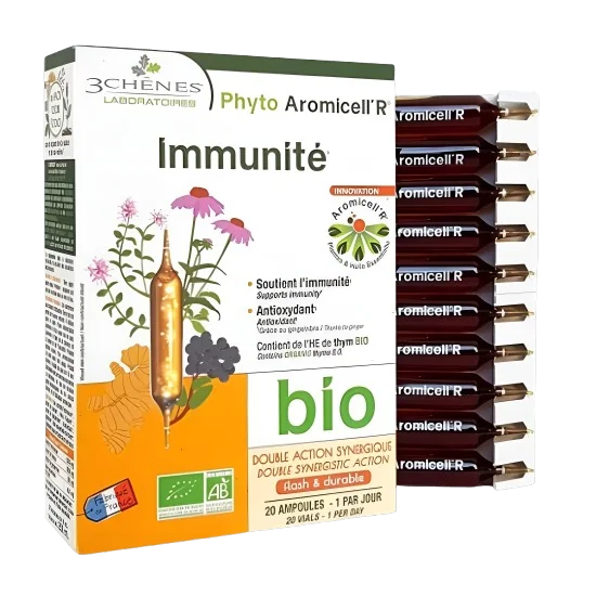 3 CHENES - PHYTO AROMCELL'R IMMUNITE BIO 20 AMPOULES pour Complémen...