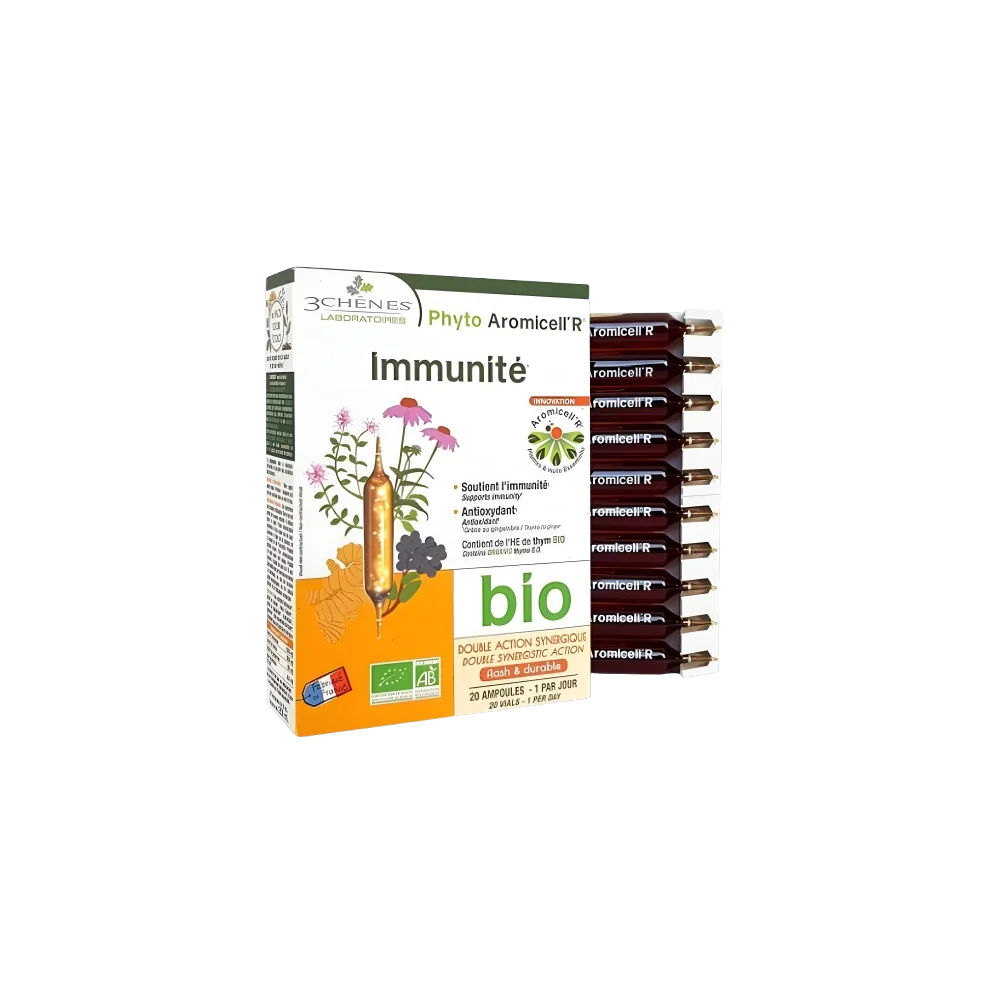3 CHENES - PHYTO AROMCELL'R IMMUNITE BIO 20 AMPOULES pour Complémen...