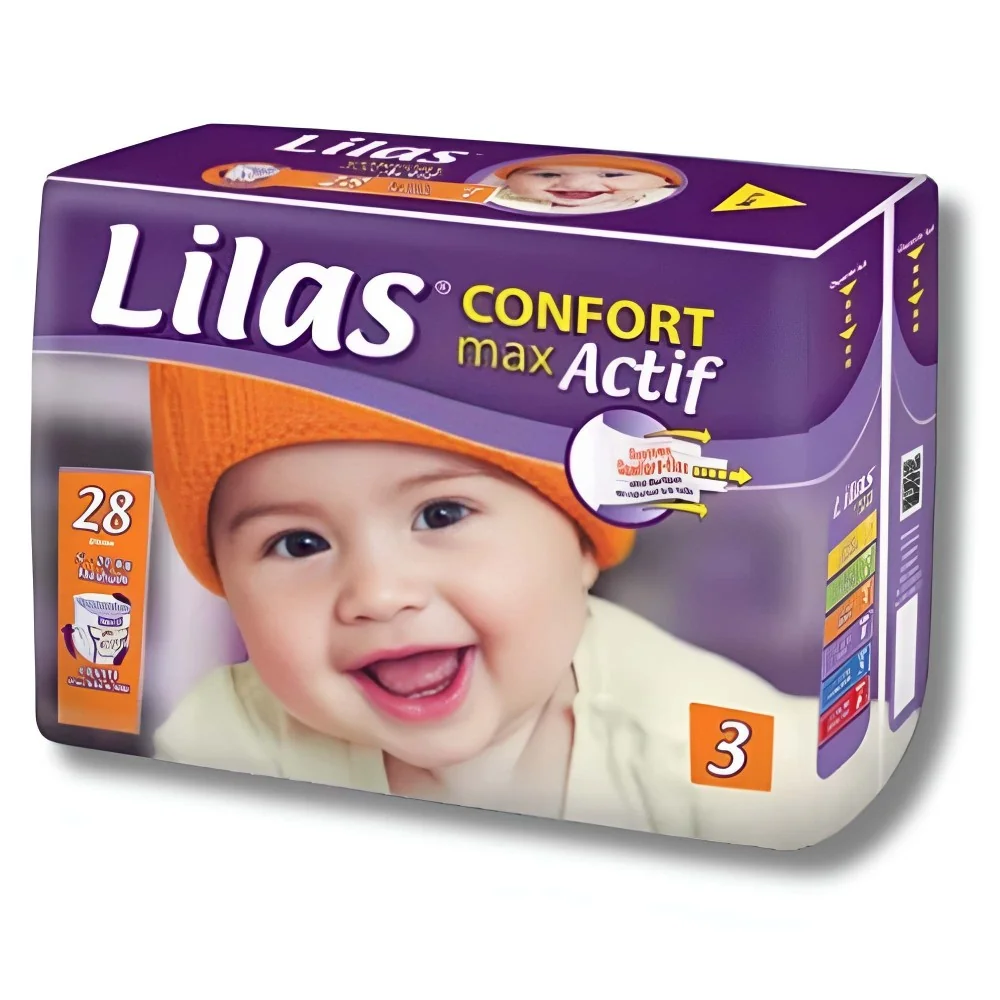 LILAS - COUCHE CONFORT MAX ACTIF 5-10 KG 28 PIECES pour Maman et bébé