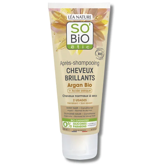 SOBIO - APRES SHAMPOING CHEVEUX BRILLANTS ARGAN 200ML pour Beauté