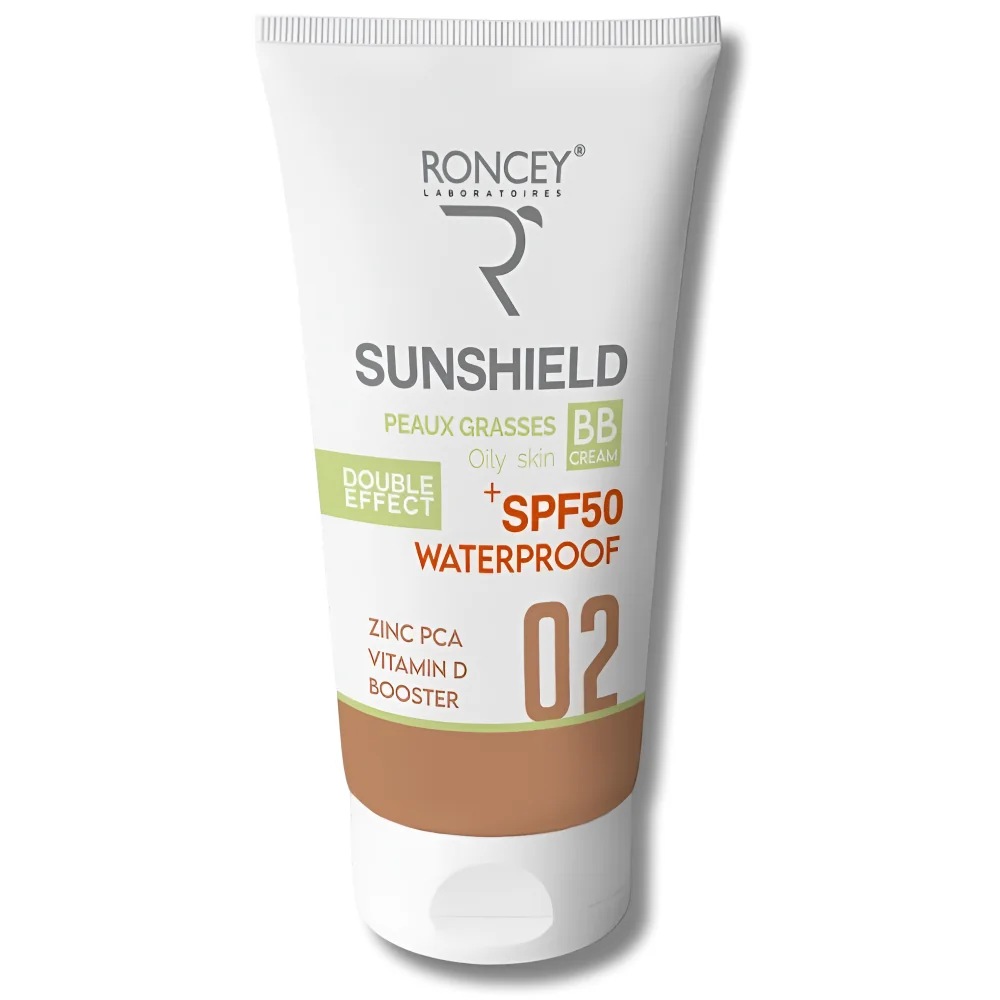 RONCEY SUNSHIELD - ÉCRAN WATERPROOF PEAU GRASSE SPF50+ TEINTE 02 50...