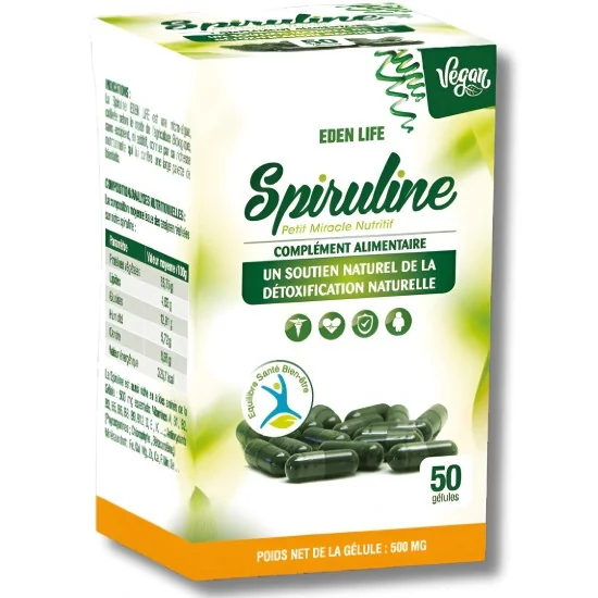 EDEN LIFE - SPIRULINE 50 GELULES pour Compléments Alimentaires