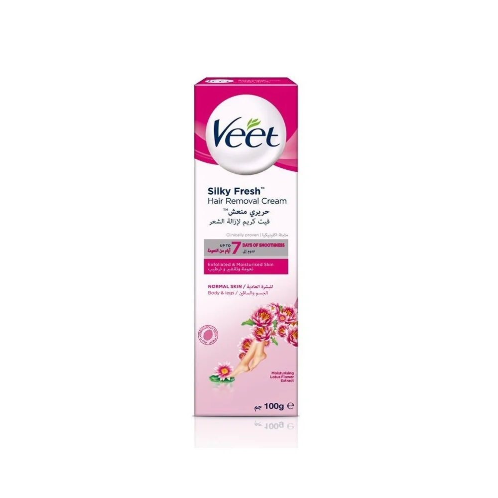 VEET Crème Dépilatoire Peaux Normales Silk & Fresh 100ML pour Beauté
