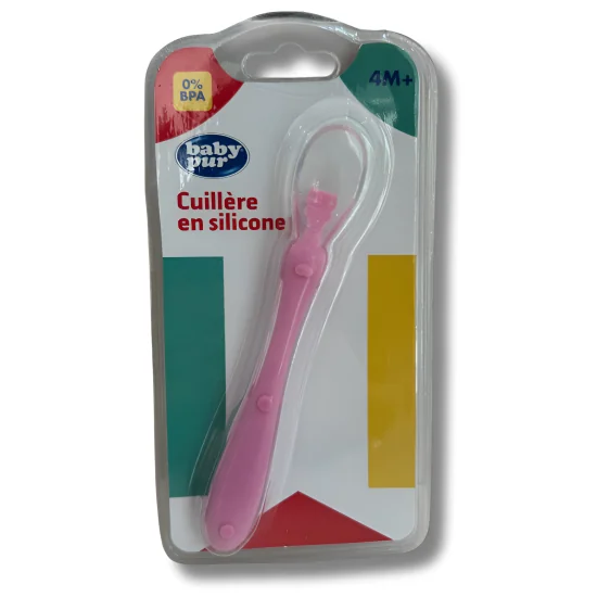 BABY PUR - CUILLER EEN SILICONE ROSE +4MOIS