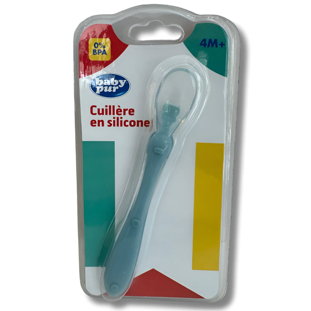 BABY PUR - CUILLERE EN SILICONE VERT +4MOIS
