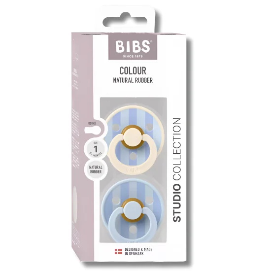 BIBS - LOT DE 2 PIÈCES SUCETTES BLUE / DUSTY BLUE 1ERE AGE