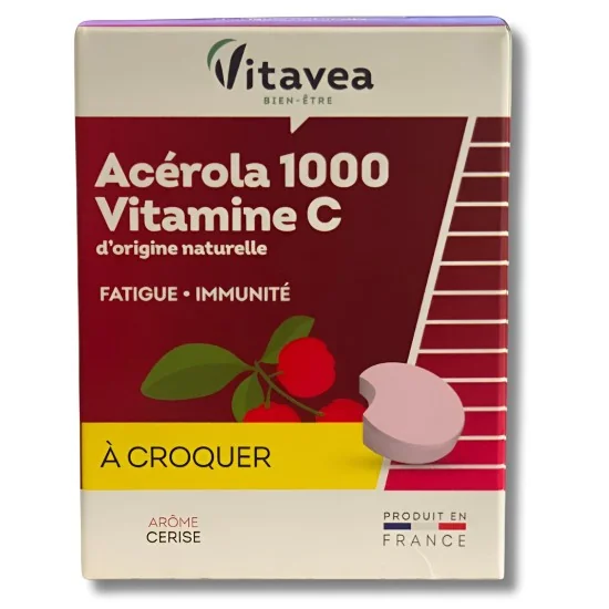 VITAVEA - ACEROLA 1000 VITAMINE C 28 COMPRIMES A CROQUER
