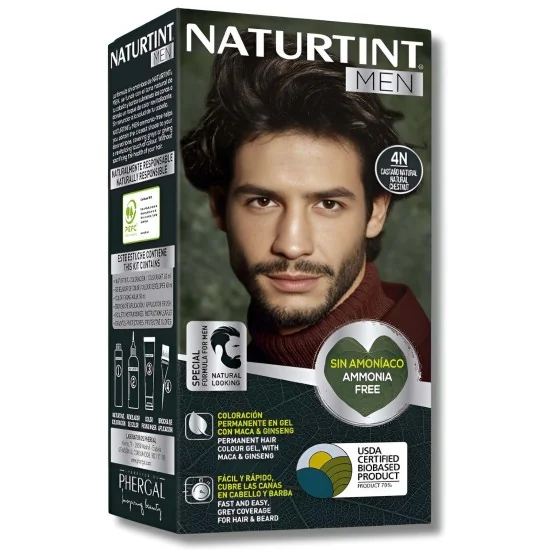 NATURTINT MEN - COLORATION PERMANENTE 4N CHATAIN NATUREL 150 ML