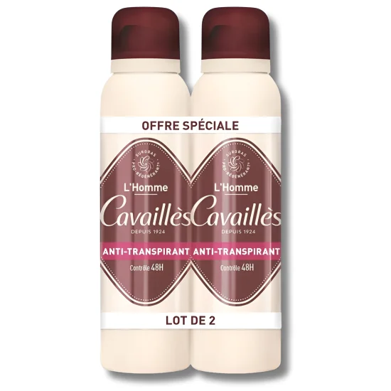 ROGÉ CAVAILLÈS - LOT DE 2 ABSORB+ 48H HOMME ANTI-TRANSPIRANT SPRAY 150 ML