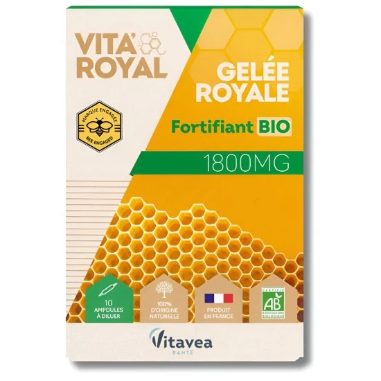 VITAVEA - GELEE ROYALE FORTIFIANT BIO 1800MG 10 AMPOULES