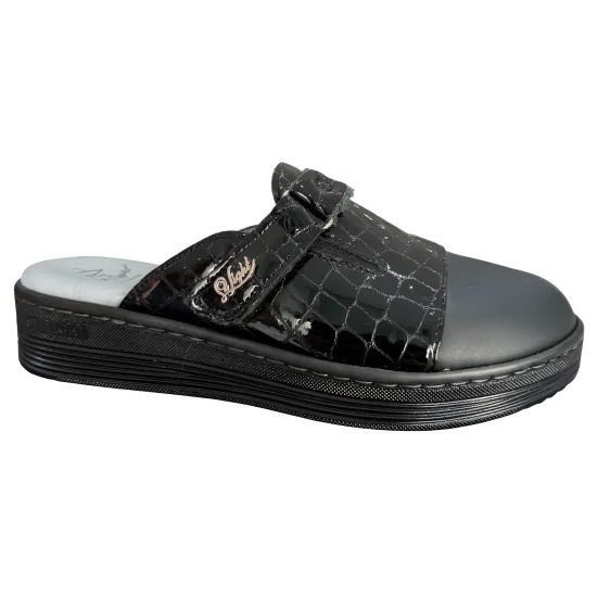 STI LIGHT - SABOTS ORTHOPEDIQUES NOIRS AVEC DETAILS CROCCO FEMME