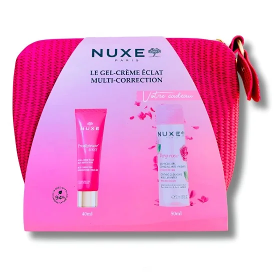 NUXE - PRODIGIEUSE BOOST GEL CREME ECLAT 40ML + VERY ROSE EAU MICELLAIRE 50ML ET TROUSSE OFFERTS