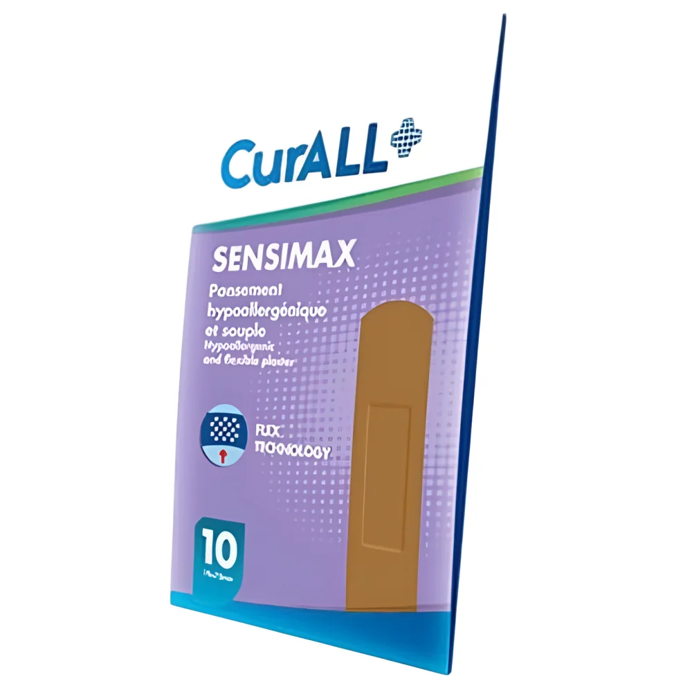 CURALL SENSiMAX STRIPS - PANSEMENT HYPOALLERGÉNIQUE 10 PIECES 19X72MM
