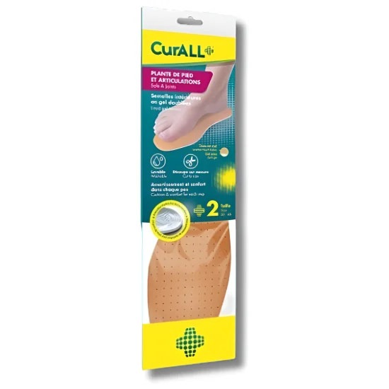 CURALL - LOT DE 2 SEMELLES EN GEL DOUBLÉES TAILLE 35-46