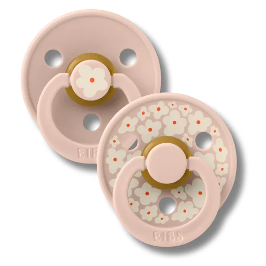 BIBS - NATURAL RUBBER LOT DE 2 SUCETTES JASMINE LATEX BLUSH MIX TAILLE 1 +0MOIS