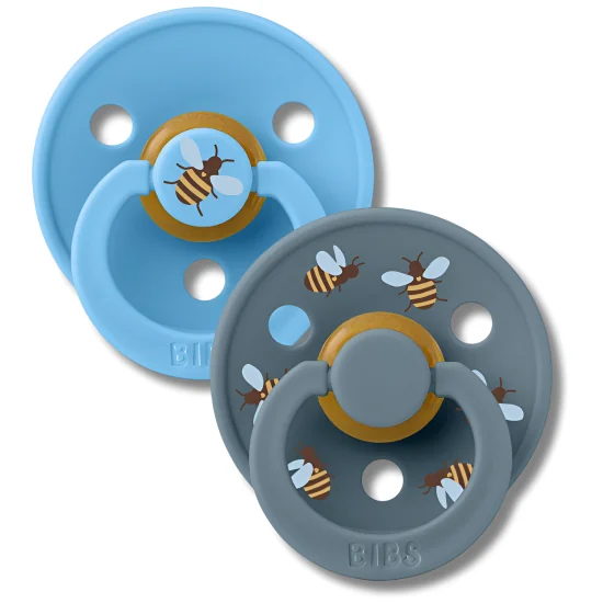 BIBS -  RUBBER BUMBLEBEE LATEX LOT DE 2 SUCETTES NATURAL TAILLE 2 +6MOIS