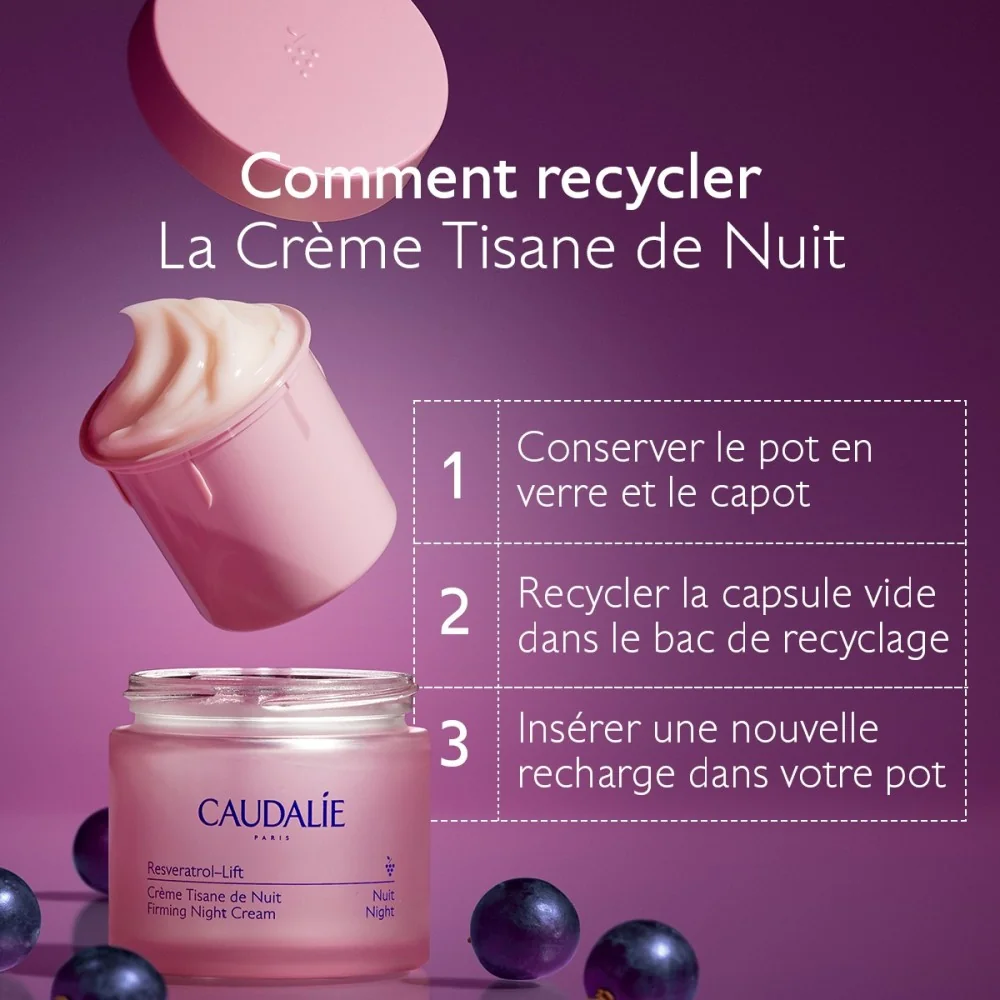CAUDALIE RESVERATROL LIFT - CREME TISANE DE NUIT RECHARGE 50ML