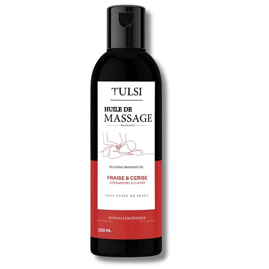 TULSI - HUILE DE MASSAGE FRAISE CERISE 250ML