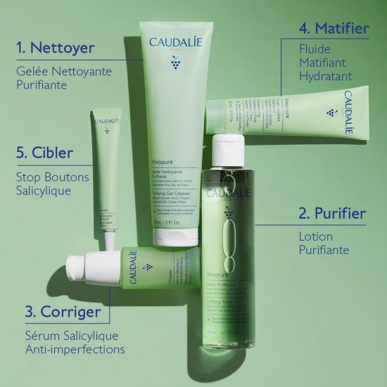 CAUDALIE VINOPURE - FLUIDE MATIFIANT HYDRATANT 60ML