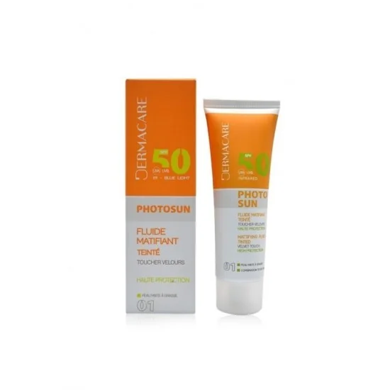DERMACARE PHOTOSUN FLUIDE MATIFIANT TEINTÉ 01 pour Beauté