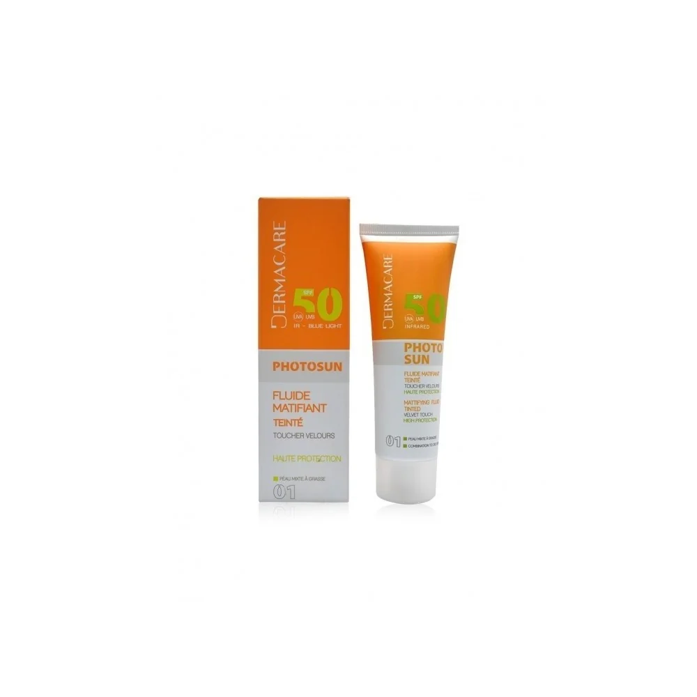 DERMACARE PHOTOSUN FLUIDE MATIFIANT TEINTÉ 01 pour Beauté