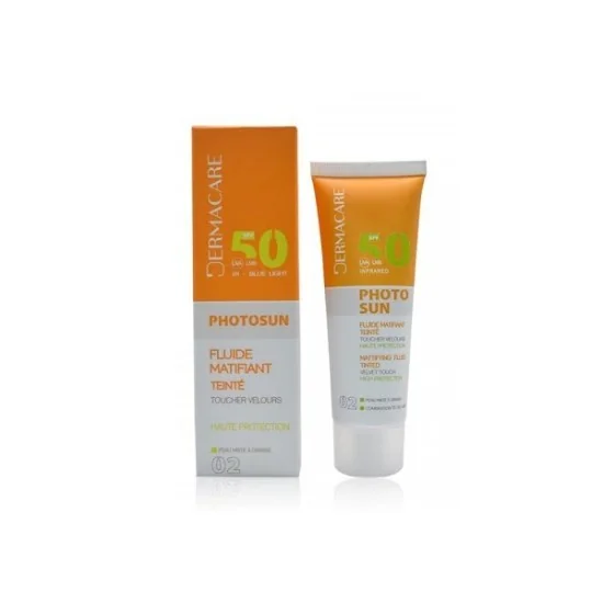 DERMACARE PHOTOSUN FLUIDE MATIFIANT TEINTÉ 02 pour Beauté