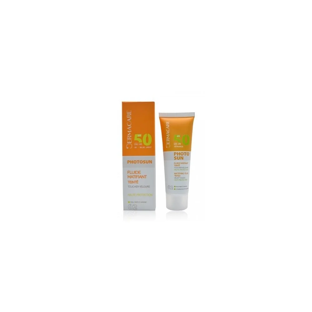 DERMACARE PHOTOSUN FLUIDE MATIFIANT TEINTÉ 02 pour Beauté