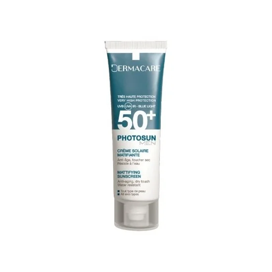 DERMACARE PHOTOSUN MEN Crème Matifiante Toucher Sec SPF50+ pour Hommes