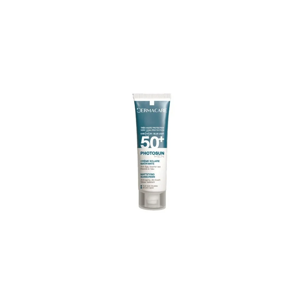 DERMACARE PHOTOSUN MEN Crème Matifiante Toucher Sec SPF50+ pour Hommes