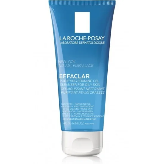 LA ROCHE POSAY EFFACLAR GEL MOUSSANT PURIFIANT TUBE 200ML peau gras...