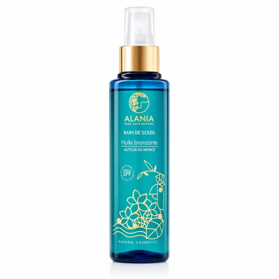 ALANIA Bain de Soleil - Huile bronzante Monoi 150ML AVEC SPF pour N...